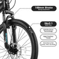 26" Mountain Bike, Aluminum Mountain Bike for Adult with Disc Brakes & Suspension