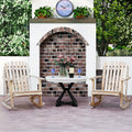 Tangkula Adirondack Rocking Chair with Slatted Seat and High Fanned Back