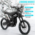 Riding'Times GT73 Electric Dirt Bike for Adults, 37MPH 48V36.4AH 2400W 1747wh Dual Battery Ebike, 85+ Miles Range, 25" Motorcycle Tire UL2849 Certified, Full Suspension