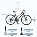 Outdoor Bike 7 Speed Hybrid Bike Disc Brake 700C Road Bike for Men Women'S City Bicycle, Mountain Bike for Outdoor