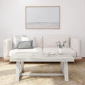 Plank+Beam Farmhouse Coffee Table, 48" Solid Wood Tables for Living Room, Rectangular Center Table