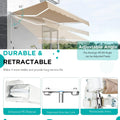 AECOJOY 20'x10' Manual Retractable Awning Sun Shade, Patio Awning Canopy