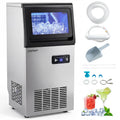 110 LBS/24H Commercial Ice Maker, Stainless Steel Ice Machine with 25 LBS Storage, 36 Cubes in 13 Mins, Self-Cleaning & Water Filter for Home Bar Cafe