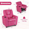 Kids Recliner Chair with Cup Holder & Side Pocket, Adjustable Toddler Lounge Sofa, Ergonomic Children Armchairs for Boys Girls Age 3+, 150lbs