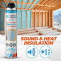 Adhesive Guru Spray Foam Insulation Kit (18 x 32.80 oz/930 Gr - 360 Board Feet), Self - Expanding Adhesive Foam, Closed Cell Heat Insulation & Acustic Spray with Cleaner and Dispensing Gun - 18 Pack