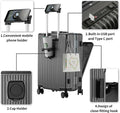 Carry - on Luggage with USB Charging Port, Front Compartment, TSA Lock, Airline Approved Carry on Hardside Suitcase with Spinner Wheels (Grey, 20 in)
