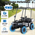 24V 4WD 2-Seater Kids Golf Cart with Sun Shade, Storage Trunk & Remote Control, LED Lights, Electric Ride on Toy Car for Boys Girls Ages 3+