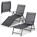 AECOJOY Outdoor Chaise Lounge Chair, Adjustable Reclining Folding Pool Lounger for Poolside