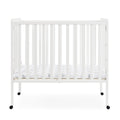 Delta Children Lee Portable Folding Mini Crib with 1.5 - Inch Mattress - Greenguard Gold Certified, Bianca White