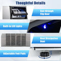 110 LBS/24H Commercial Ice Maker, Stainless Steel Ice Machine with 25 LBS Storage, 36 Cubes in 13 Mins, Self-Cleaning & Water Filter for Home Bar Cafe