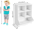 Homfa Kid'S Cubby Toy Storage Cabinet, Wood Toy Organizer of 5 Bins, Children'S White Bookcase, Toy Chest for Bedroom Living Room