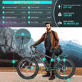 Gocio 26" 4.0 Fat Tire Electric Bike for Adults, 500W Motor, 48V 13ah Battery, Lightweight Aluminum Alloy Frame, Max 22mph Electric Mountain Bike Beach Snow Ebike for Men, Professional 7 - Speed UL2849