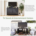 AECOJOY Outdoor Storage Cabinet with TV Mount for 40–85 Inch Tvs, Mobile TV Stand on Wheels