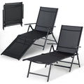 AECOJOY Outdoor Chaise Lounge Chair, Adjustable Reclining Folding Pool Lounger for Poolside
