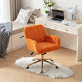 Furniture Office Chair, Artificial Rabbit Hair Makeup Vanity Chair Chair, 360 Comfy Swivel Armchair with Wheels, Modern Height Adjustable Cute Vanity Chair for Living Room Small Spaces Pink