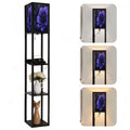 Floor Lamp with Shelves Corner Display Bookshelf Lamp for Living Room and Bedroom Purple Purple Wall Decor Purple Flower LED Modern Shelf Floor Lamp 3 Color Temperature