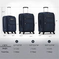 Softside Luggage Expandable 3 Piece Set Suitcase Upright Spinner Softshell Lightweight Luggage Travel Set