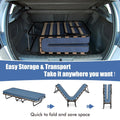Giantex Rollaway Bed with Memory Foam Mattress, Folding Portable Guest Cot Size W/Sturdy Metal Frame for Home, Garden & Office, Made in Italy (Navy)