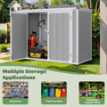 41 Cu.ft Outdoor Shed, Horizontal All - Weather Resin Storage Shed, Resistant Tool Shed for Storage of Bike/Trash Cans/Garden Tools/Lawn Mowers, 55.9"l x 29.52"w x 43.3"h Gray