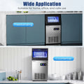 110 LBS/24H Commercial Ice Maker, Stainless Steel Ice Machine with 25 LBS Storage, 36 Cubes in 13 Mins, Self-Cleaning & Water Filter for Home Bar Cafe