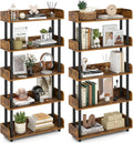 Tangkula 5-Tier Open Bookcase with Industrial Storage Unit