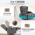 AECOJOY Recliner Chair with Massage and Heat, 360° Swivel Rocking, Grey