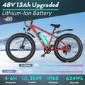 Gocio 26" 4.0 Fat Tire Electric Bike for Adults, 500W Motor, 48V 13ah Battery, Lightweight Aluminum Alloy Frame, Max 22mph Electric Mountain Bike Beach Snow Ebike for Men, Professional 7 - Speed UL2849