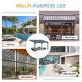 AECOJOY 14x10 Outdoor Hardtop Gazebo Adjustable Height (6.5-9.8Ft) Pergola for Patio
