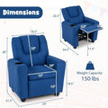Kids Recliner Chair with Cup Holder & Side Pocket, Adjustable Toddler Lounge Sofa, Ergonomic Children Armchairs for Boys Girls Age 3+, 150lbs