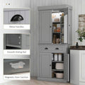 Spaco 17 - Tier Kitchen Small Pantry Cabinet with 2 Doors and 6 Adjustable Shelves, Cabinet Pantry, Freestanding 5 - Tier Shelving Pantries for Kitchen Storage, Gray