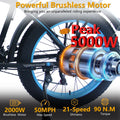 Peak 5000W - Electric - Bike for Adults - Men, Dual - Motor - Ebike 50MPH - Hunting - Ebike, 60V 25AH Long Range Dirtbike, 26" x 4.0 Fat - Tire - Electric - Bicycle, AWD 21 - Speed Mountain Bike for Off - Road Snow Sand