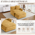 Muumblus Oversized Lounge Chair with Ottoman, Cloud Accent Armchair for Living Room, Beige Chenille