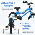 16/18 Inch LED Lighted Kids Bike with Training Wheels, Headlight, Adjustable Seat & Dual Brakes, Children Bicycle for Ages 4-8 Years