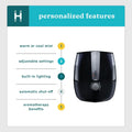 Homedics Totalcomfort Plus Ultrasonic Air Humidifier, 5.3 L Water Tank with Warm and Cool Mist for Home, Office, Nursery, Dorm, Night - Light with Auto Shutoff
