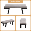 Zesthouse 47.4" Linen Upholstered Bench, Entryway Bench with Solid Wood Legs, Modern Ottoman Bench for Living Bedroom Room, Beige