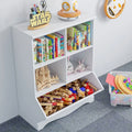Homfa Kid'S Cubby Toy Storage Cabinet, Wood Toy Organizer of 5 Bins, Children'S White Bookcase, Toy Chest for Bedroom Living Room