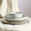 Stone + Lain Brasa Stoneware Collection Dinnerware Set, 32 - Piece Service for 8, Blue