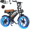 Tamobyke Electric Bike for Adults, Peak 1500W 28mph Mountain Ebike, 48V 15.6AH 20" Fat Tire Electric Bicycle Full Suspension UL2849