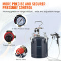 SKYSHALO Spray Paint Pressure Pot Tank, 10 L/2.5gal Air Paint Pressure Pot, 1.5mm+4mm Two Nozzles Two Spray Paint Guns for Industry Home Decor Architecture Construction Automotive Painting, 60PSI Max