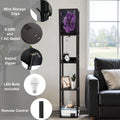 Floor Lamp with Shelves Corner Display Bookshelf Lamp for Living Room and Bedroom Purple Purple Wall Decor Purple Flower LED Modern Shelf Floor Lamp 3 Color Temperature