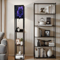 Floor Lamp with Shelves Corner Display Bookshelf Lamp for Living Room and Bedroom Purple Purple Wall Decor Purple Flower LED Modern Shelf Floor Lamp 3 Color Temperature
