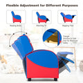 Kids Recliner Chair, Adjustable PU Leather Gaming Sofa with Footrest, Lumbar Support & Side Pockets, Ergonomic Children Lounge Armchair