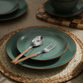 Stone + Lain Brasa Stoneware Collection Dinnerware Set, 32 - Piece Service for 8, Blue