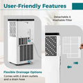 10000 BTU Portable Air Conditioner, 3-in-1 AC Unit, Fan & Dehumidifier with Sleep Mode, 24H Timer & Window Kit for Rooms up to 450 Sq. Ft