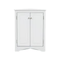 Home Floor Corner Cabinet with Adjustable Shelves and Two Doors, Triangle Bathroom Storage Cabinet, Modern Style Freestanding Floor Cabinet for Kitchen, Living Room and Hall, Oak
