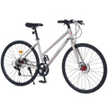 Outdoor Bike 7 Speed Hybrid Bike Disc Brake 700C Road Bike for Men Women'S City Bicycle, Mountain Bike for Outdoor