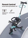 Newyoo TR008 5 - in - 1 Toddler Tricycle with Push Handle, Converts to Balance Bike for 1 - 3 Year Old, Khaki