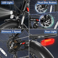 Gocio Foldable Electric Bike for Adults, Peak 750W Electric Mountain Bicycles, 20" * 2.4" Fat Tire Electric Bicycle, 375wh 48V Removable Lithium - Ion Battery, Urban Commuter Ebike Man Woman UL2849