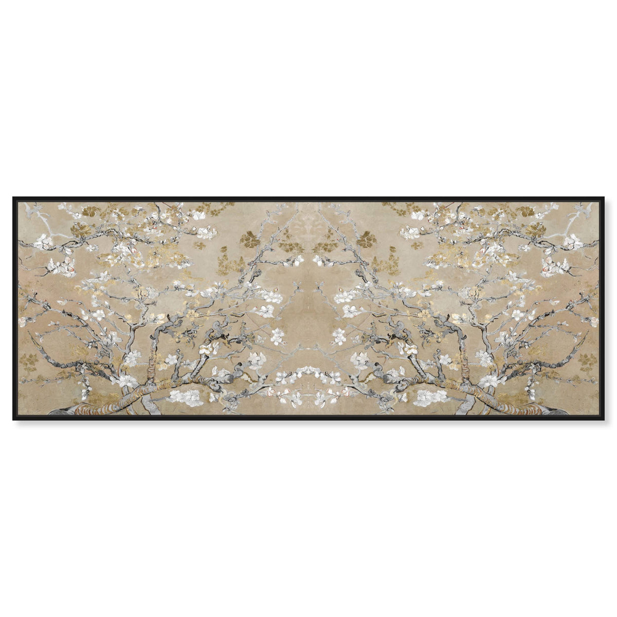 The Oliver Gal Artist Co. French 20 in x 54 in, Van Gogh in Gold Blossoms Inspiration Twin, Large Canvas Wall Art, Living Room, Gold