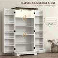 Spaco 17 - Tier Kitchen Small Pantry Cabinet with 2 Doors and 6 Adjustable Shelves, Cabinet Pantry, Freestanding 5 - Tier Shelving Pantries for Kitchen Storage, Gray